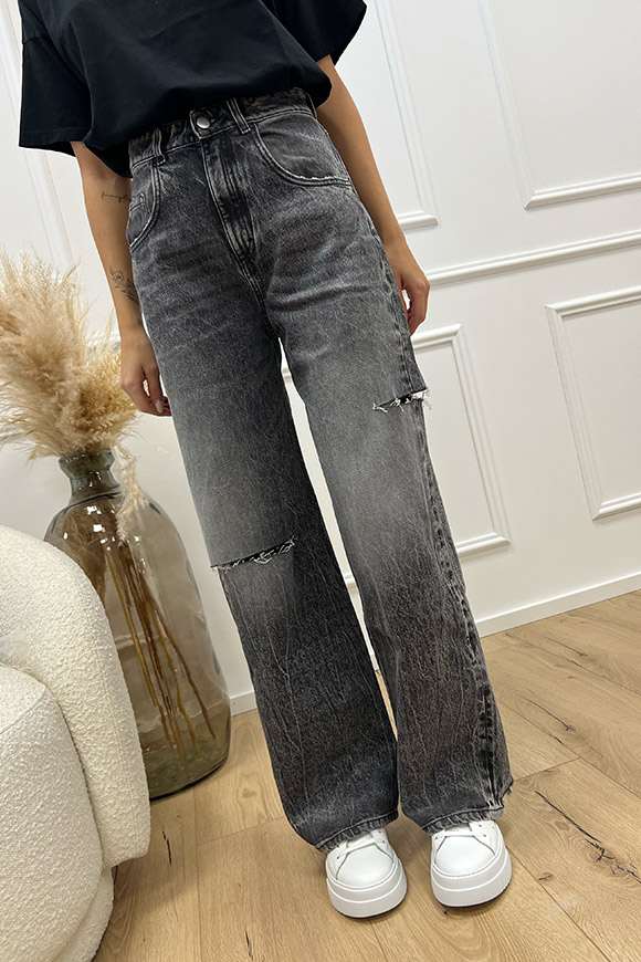 Icon Denim - Jeans "Poppy" grigio con rotture