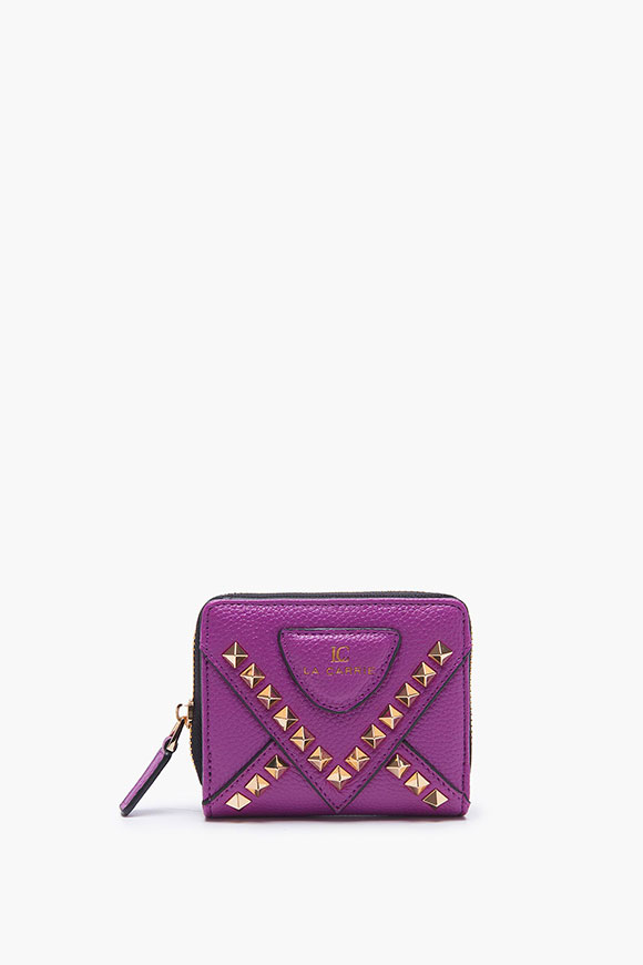 La Carrie - Purple mini Thunder bag with studs