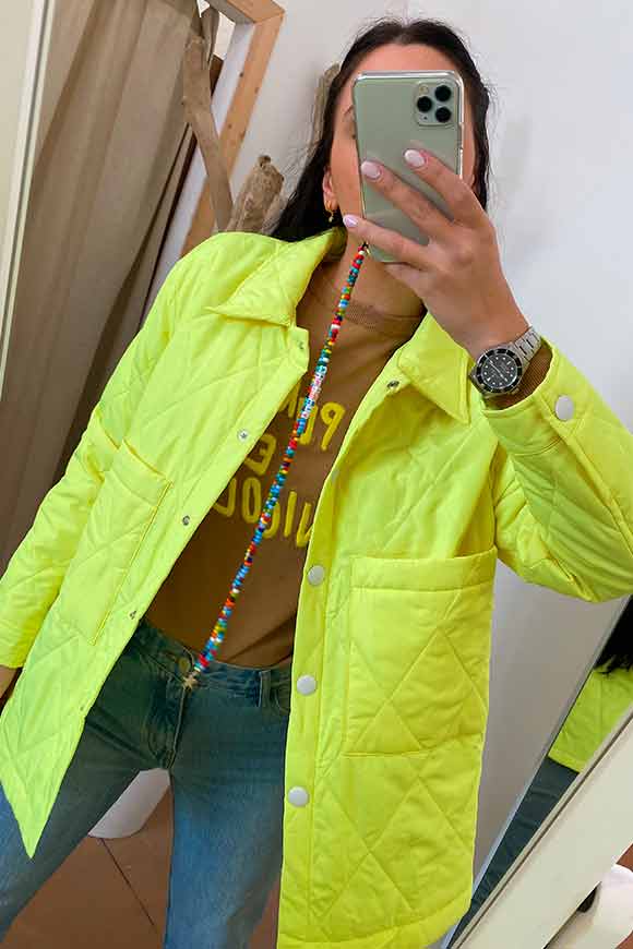 Vicolo - Short lime quilted jacket