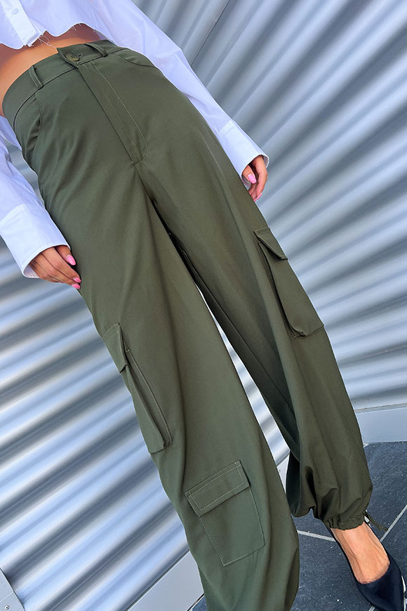 Haveone - Pantaloni verdi militari paracadute