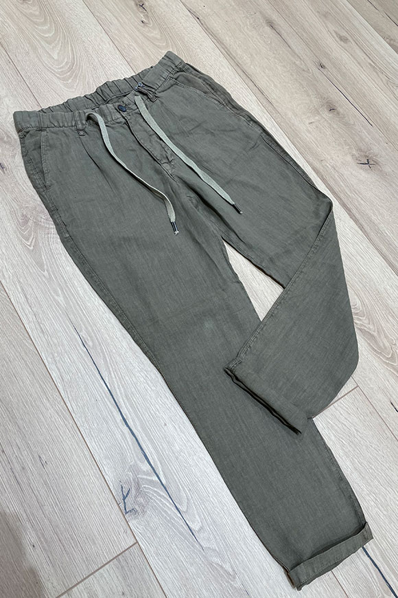 Block Eleven - Pantalone verde lino