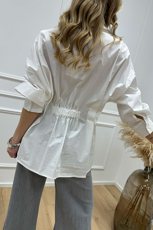 Haveone - Camicia bianca oversize con pieghe