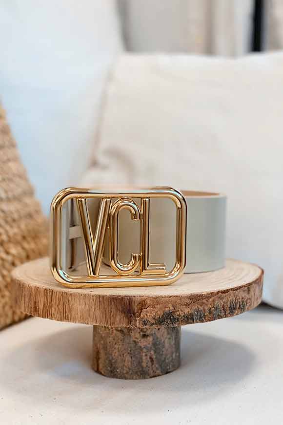 Vicolo - Cintura alta avorio logo "VCL"