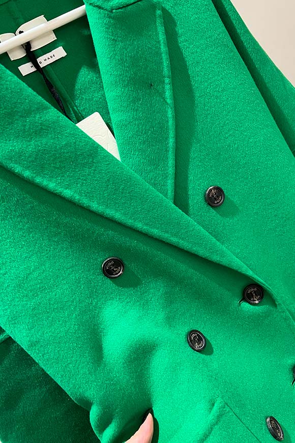 Vicolo - Cappotto handmade verde bottega doppiopetto