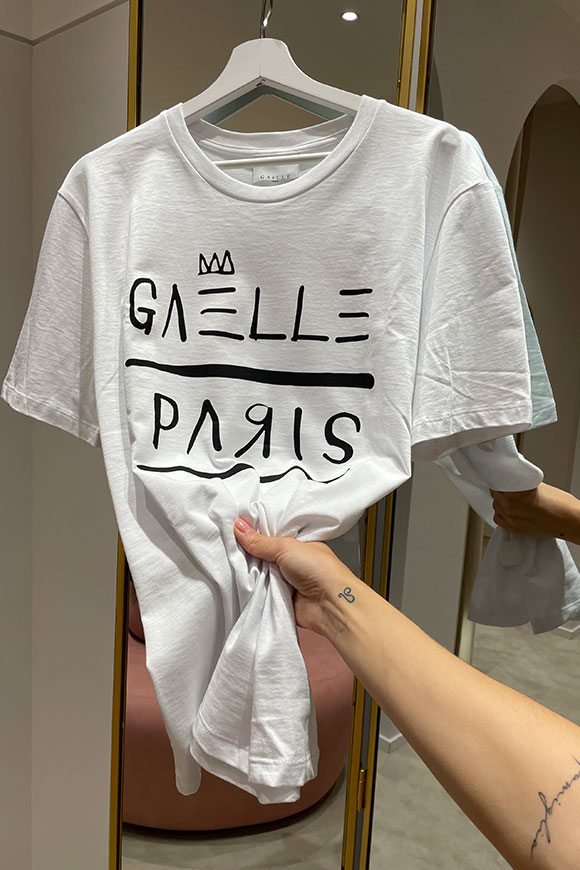 Gaelle - T-shirt bianca con logo nero