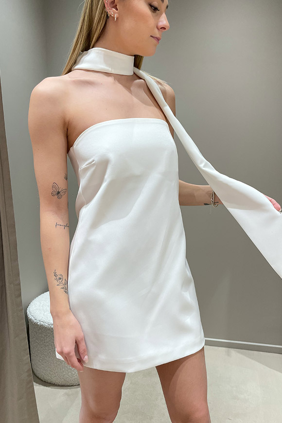 The Lulù - Vestito tubino bianco con fusciacca