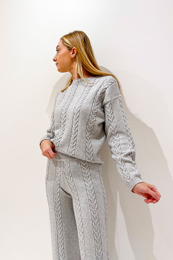 Vicolo - Gray cable knit sweater