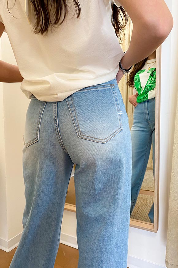 Vicolo - Jeans wide leg a palazzo lavaggio chiaro
