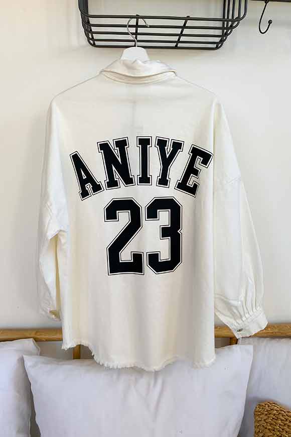 Aniye By - Camicia denim bianca stampa logo