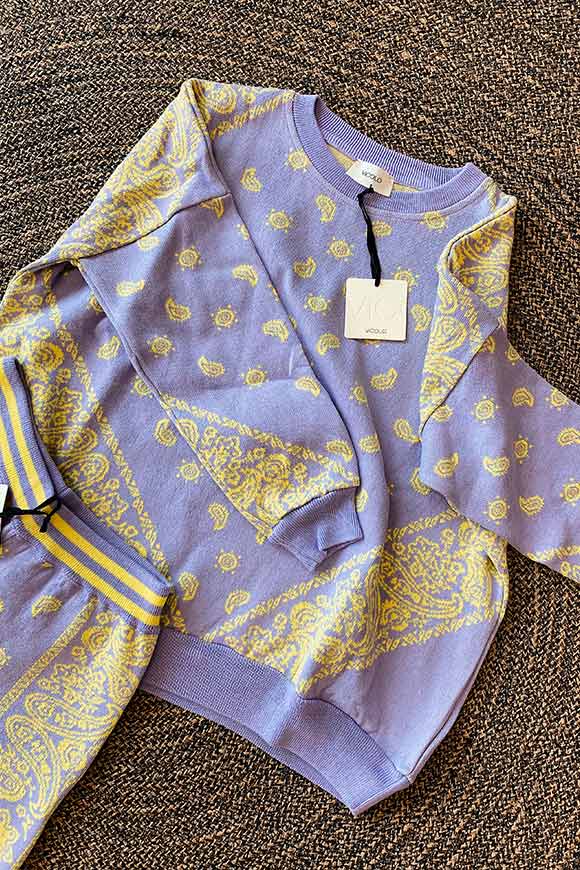 Vicolo - Lilac and yellow bandana patterned sweater