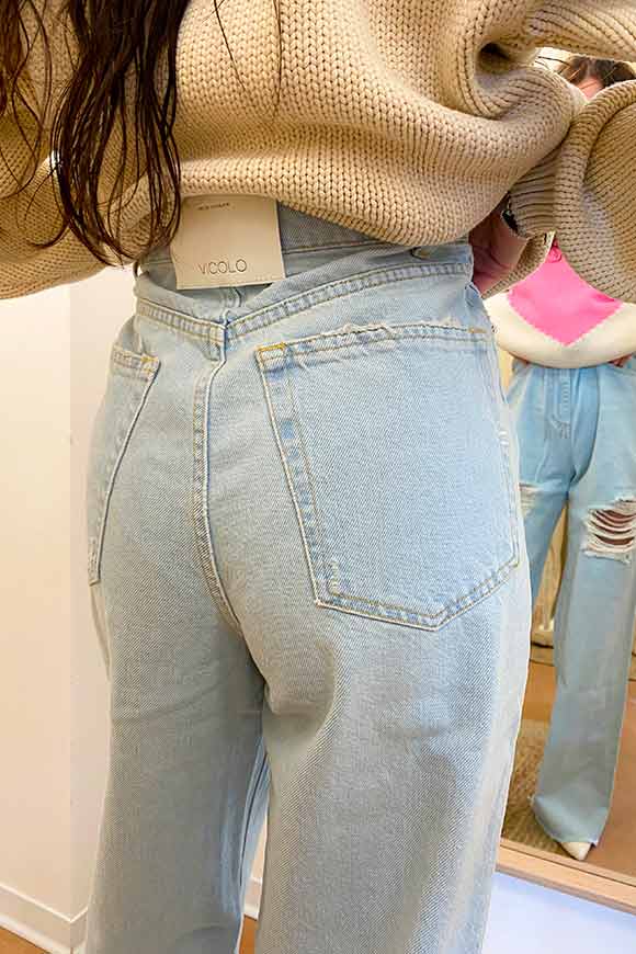 Vicolo - Jeans chiaro ampio con rotture