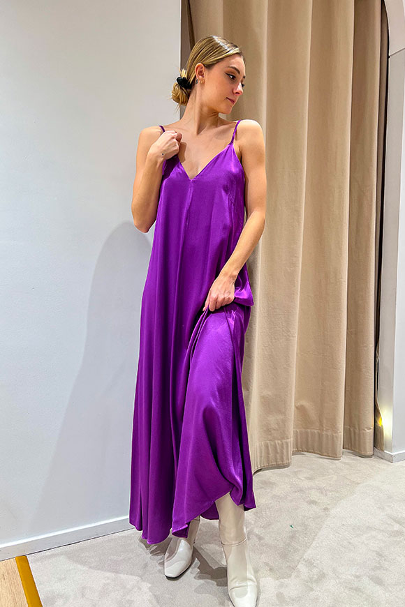 Tensione In - Long purple satin slip dress