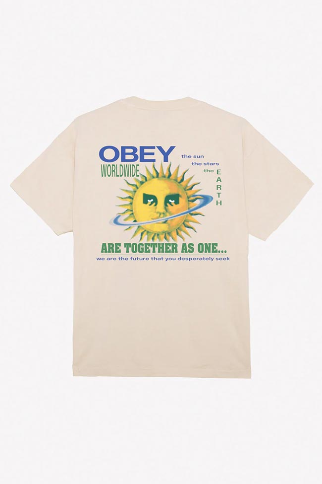Obey - T shirt crema stampa "Together as One"