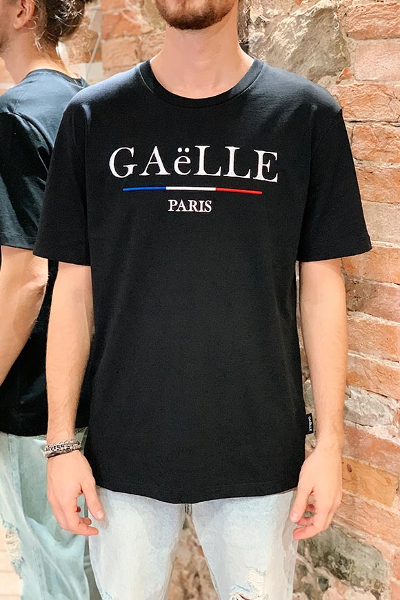 Gaelle - T shirt nera logo ricamato