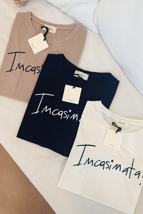 Vicolo - T shirt bianca "incasinata"
