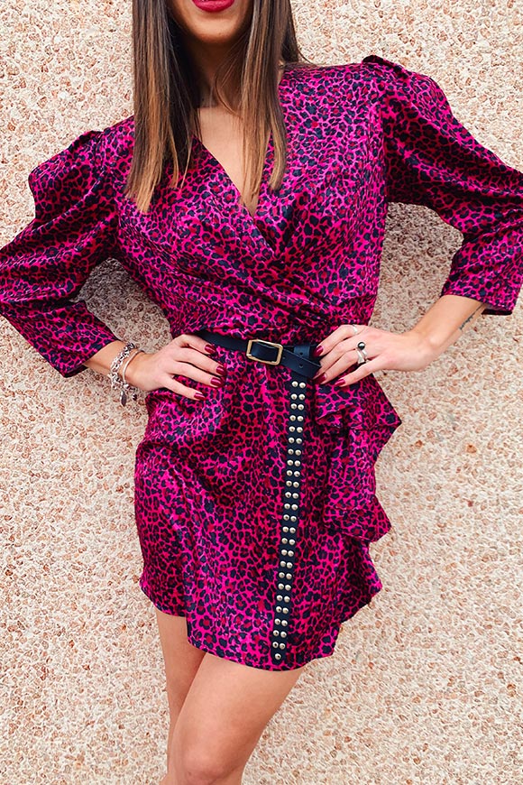 Kontatto - Fuchsia-effect leopard print dress