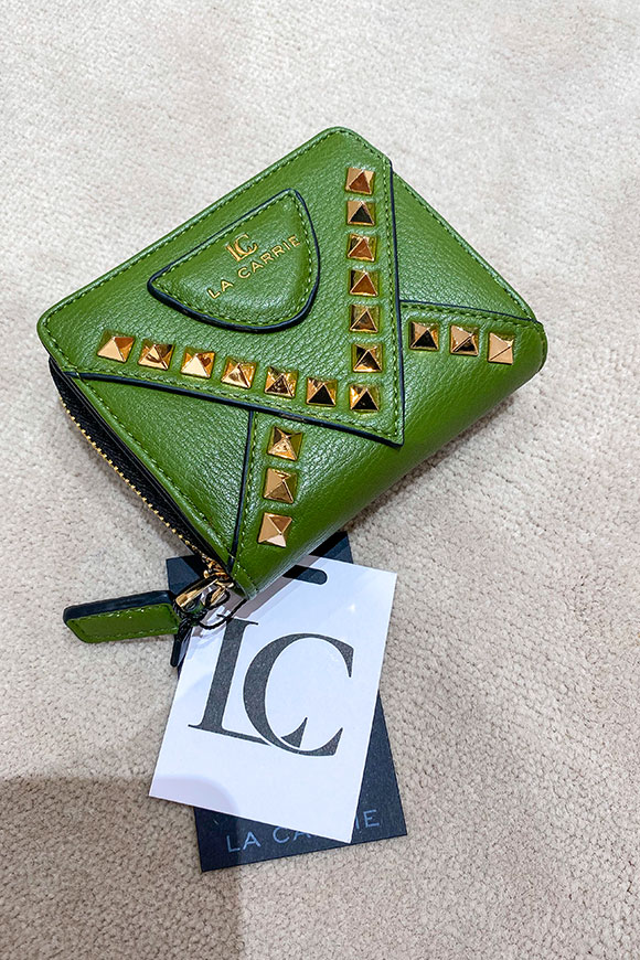 La Carrie - Mini Thunder olive green bag with studs