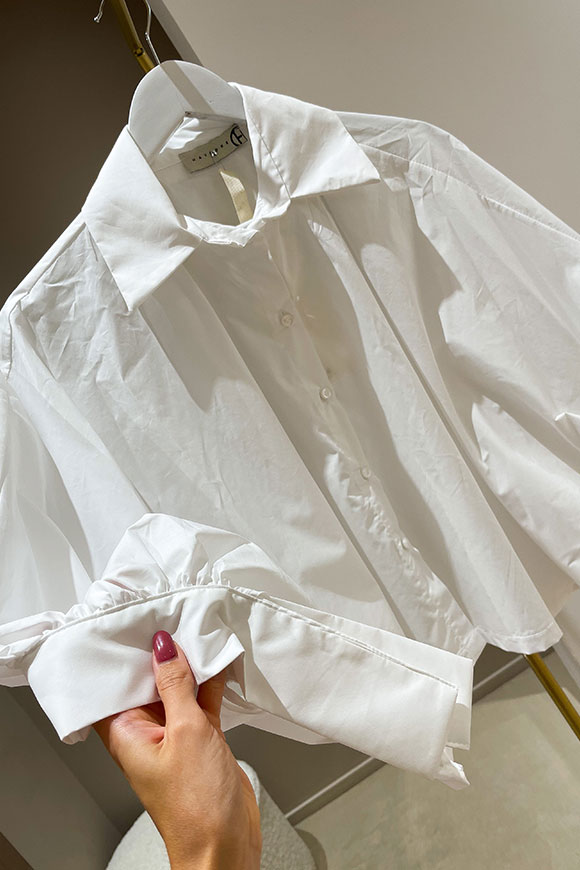 Haveone - Camicia bianca con fiocchi sui polsi