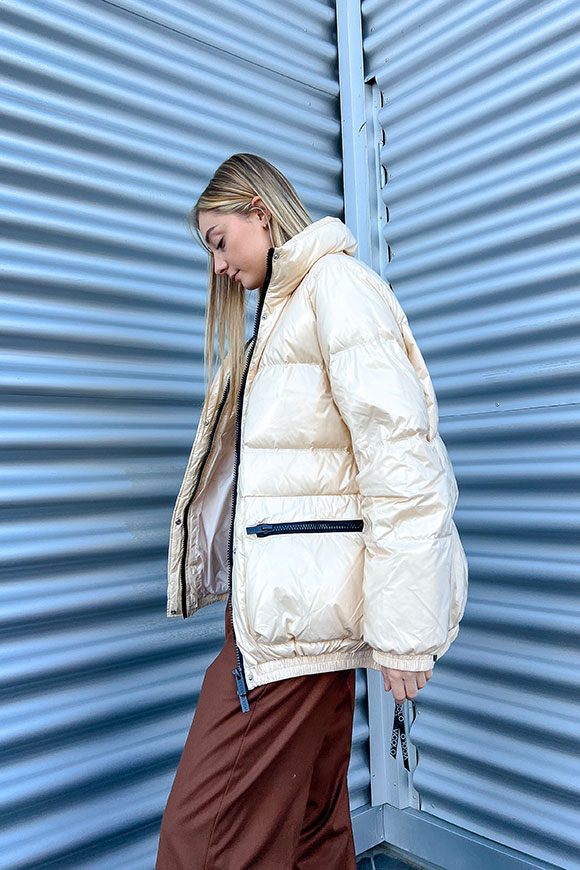 Vicolo - Over butter down jacket with checked padding