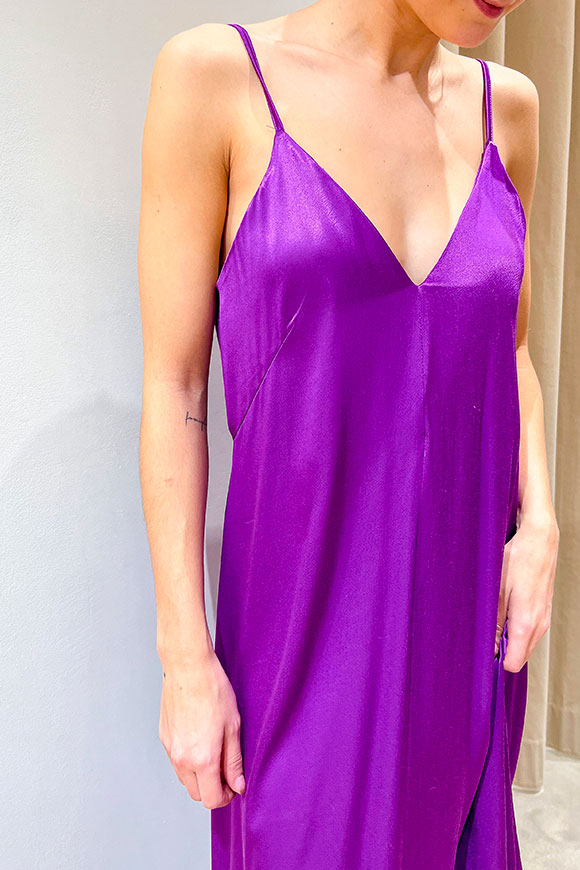Tensione In - Long purple satin slip dress