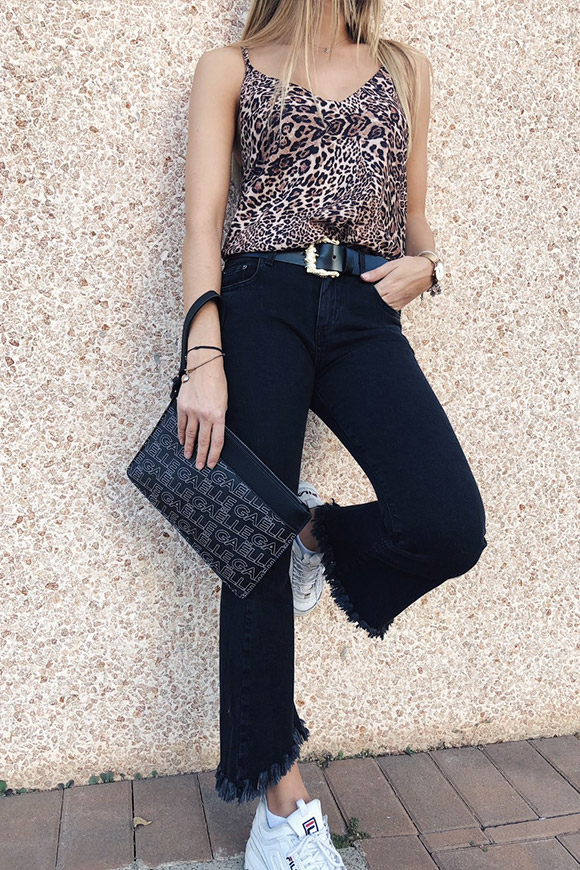 Vicolo - Fringed black jeans