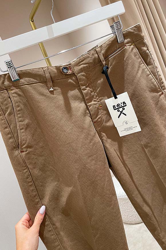 Berna - Pantaloni cammello in drill di cotone