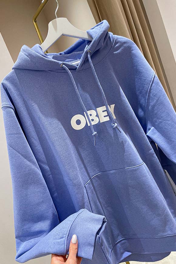 Obey - Felpa violetta con cappuccio e stampa logo