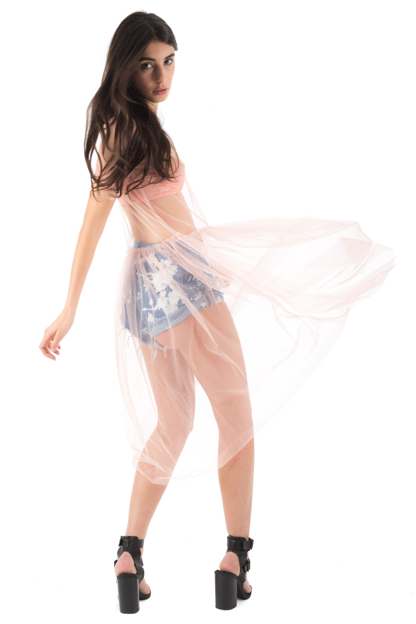 Glamorous - Midi dress in see-through fabric
