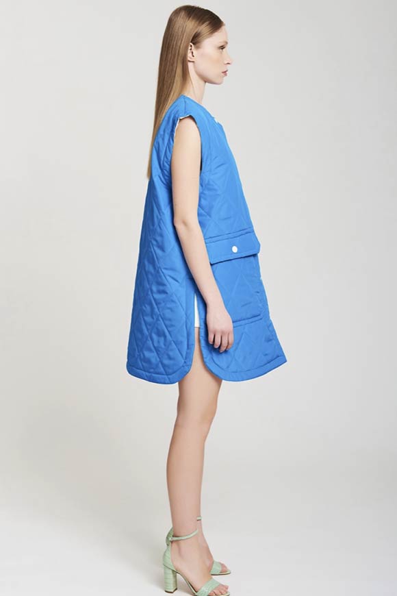 Vicolo - Turquoise quilted oversized vest