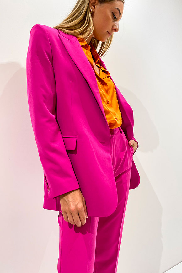 Vicolo - Single-breasted magenta jacket in technical fabric