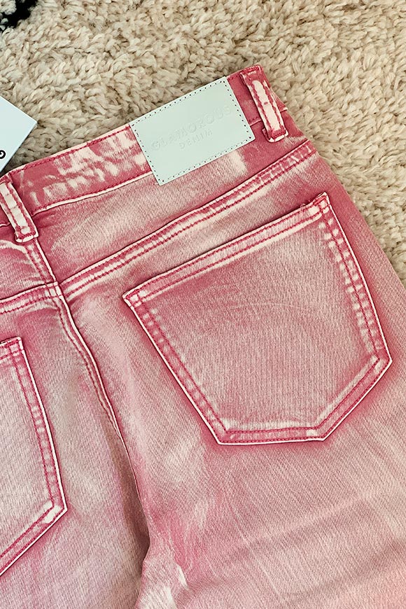 Glamorous - Coated pink tie-dye skinny jeans