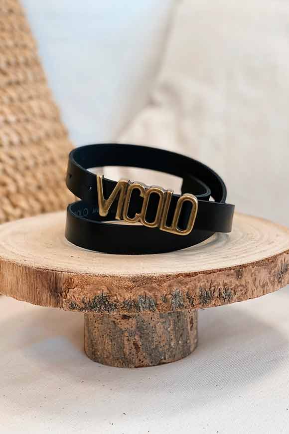 Vicolo - Black belt with "Vicolo" logo
