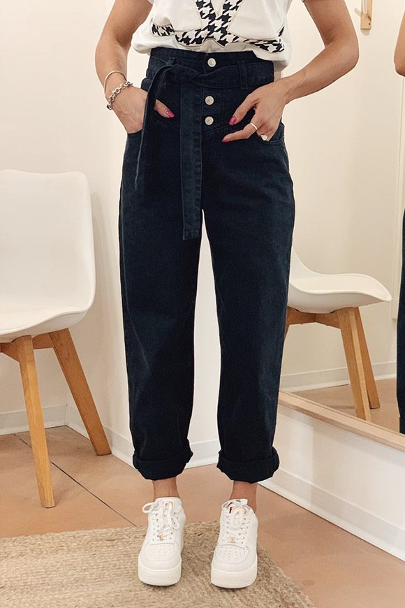 Vicolo - Black high-waisted balloon jeans