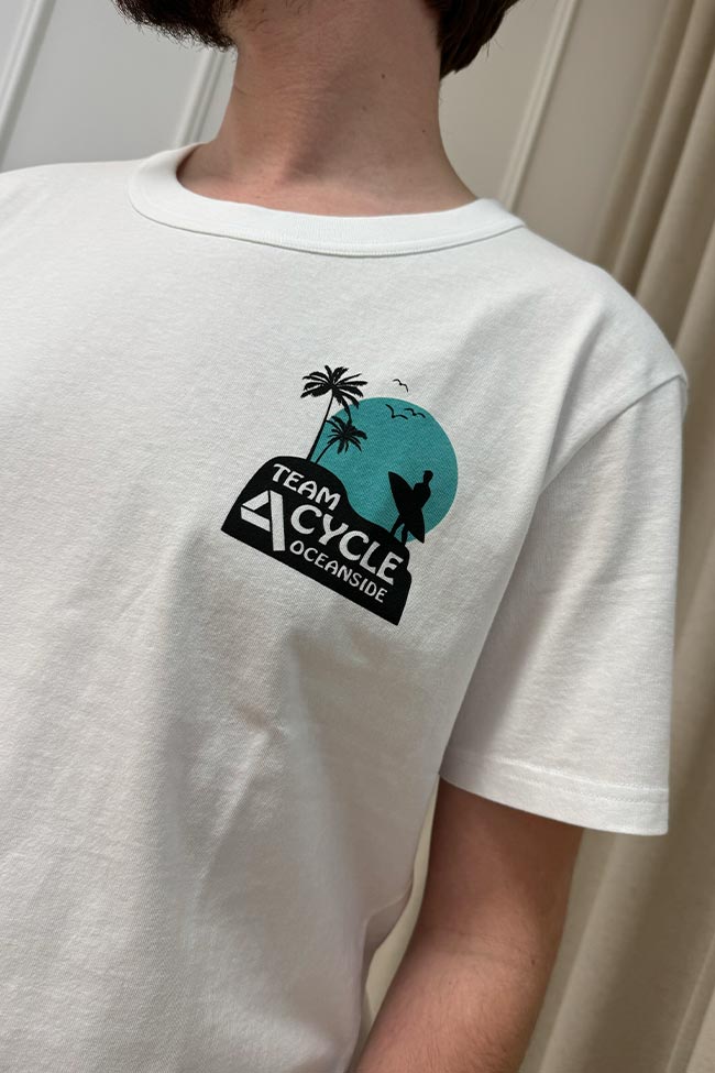 Cycle - T shirt basic bianca stampa "Sunset"
