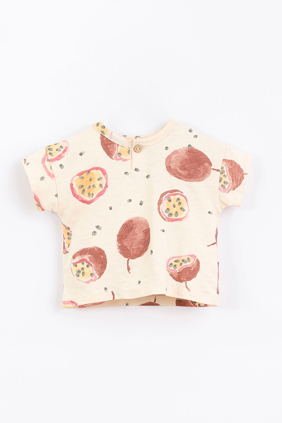 Play Up - T shirt stampa maracuja con bottoncino