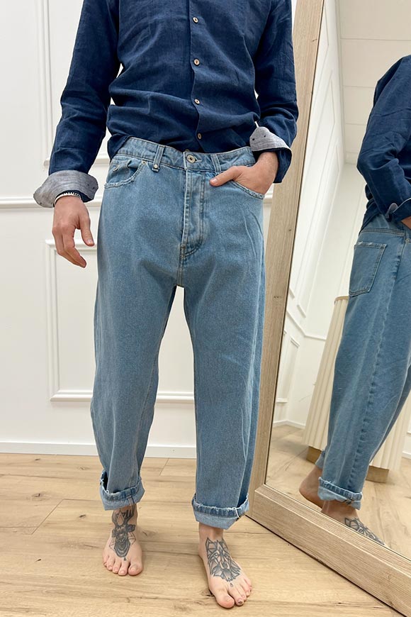 Block Eleven - Jeans cropped blitch lavaggio chiaro