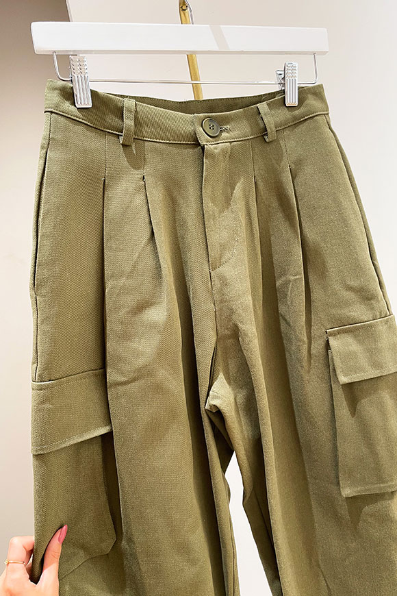Haveone - Pantaloni militari cargo in cotone strutturato