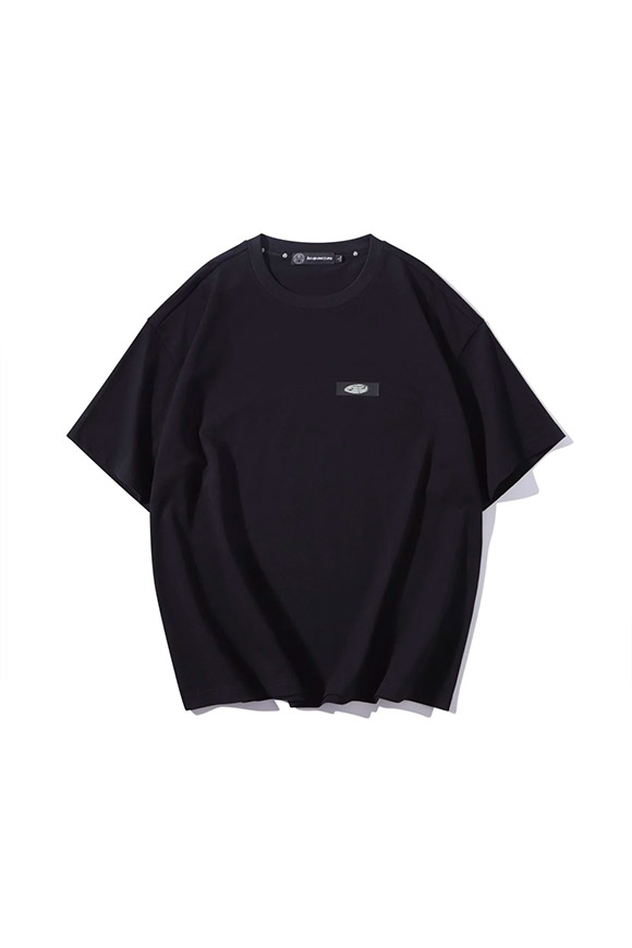 Acupuncture - T shirt nera "silence" con logo viola sul retro