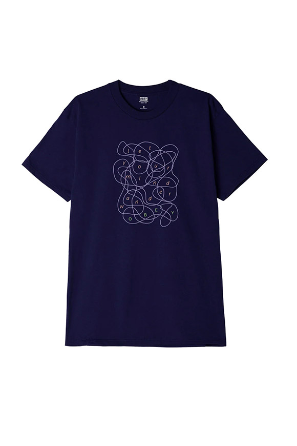 Obey - T shirt navy stampa "let your mind"