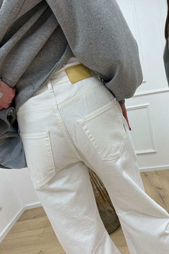 Haveone - Jeans bianco pinces ginocchio