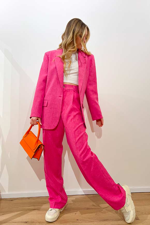 Vicolo - Pink bubble palazzo trousers for men