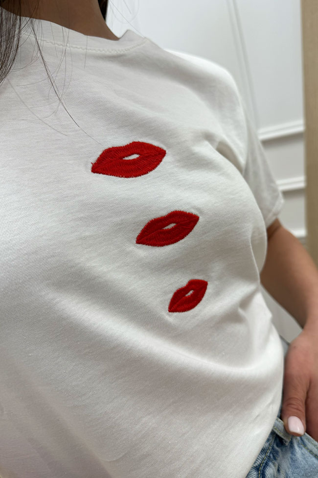 Calibro Shop - T shirt basic stampa "Red lips"