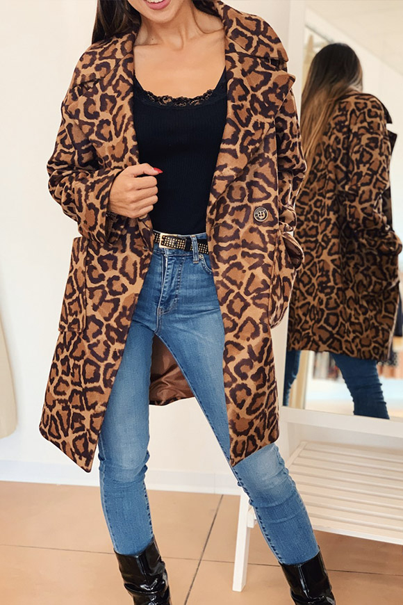 Kontatto - Leopard oversized coat