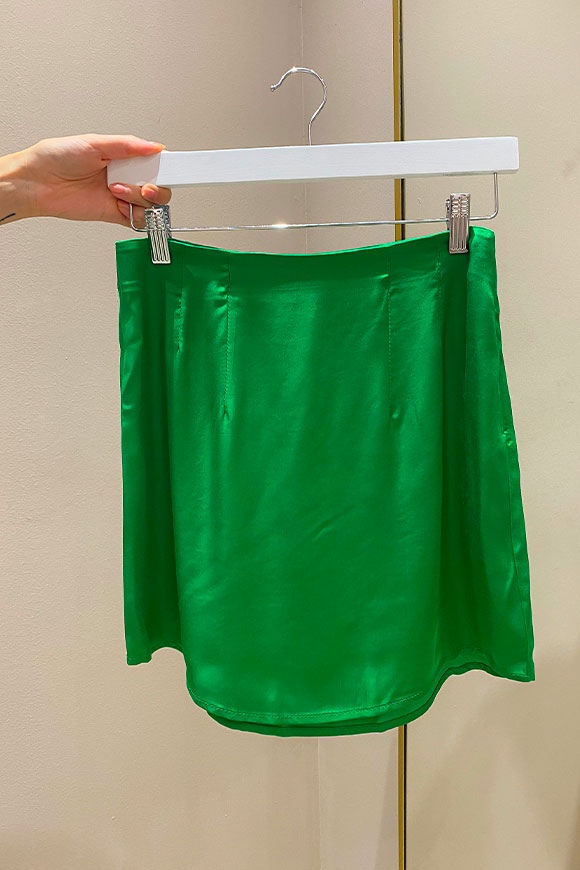 Vicolo - Dark green satin pencil skirt