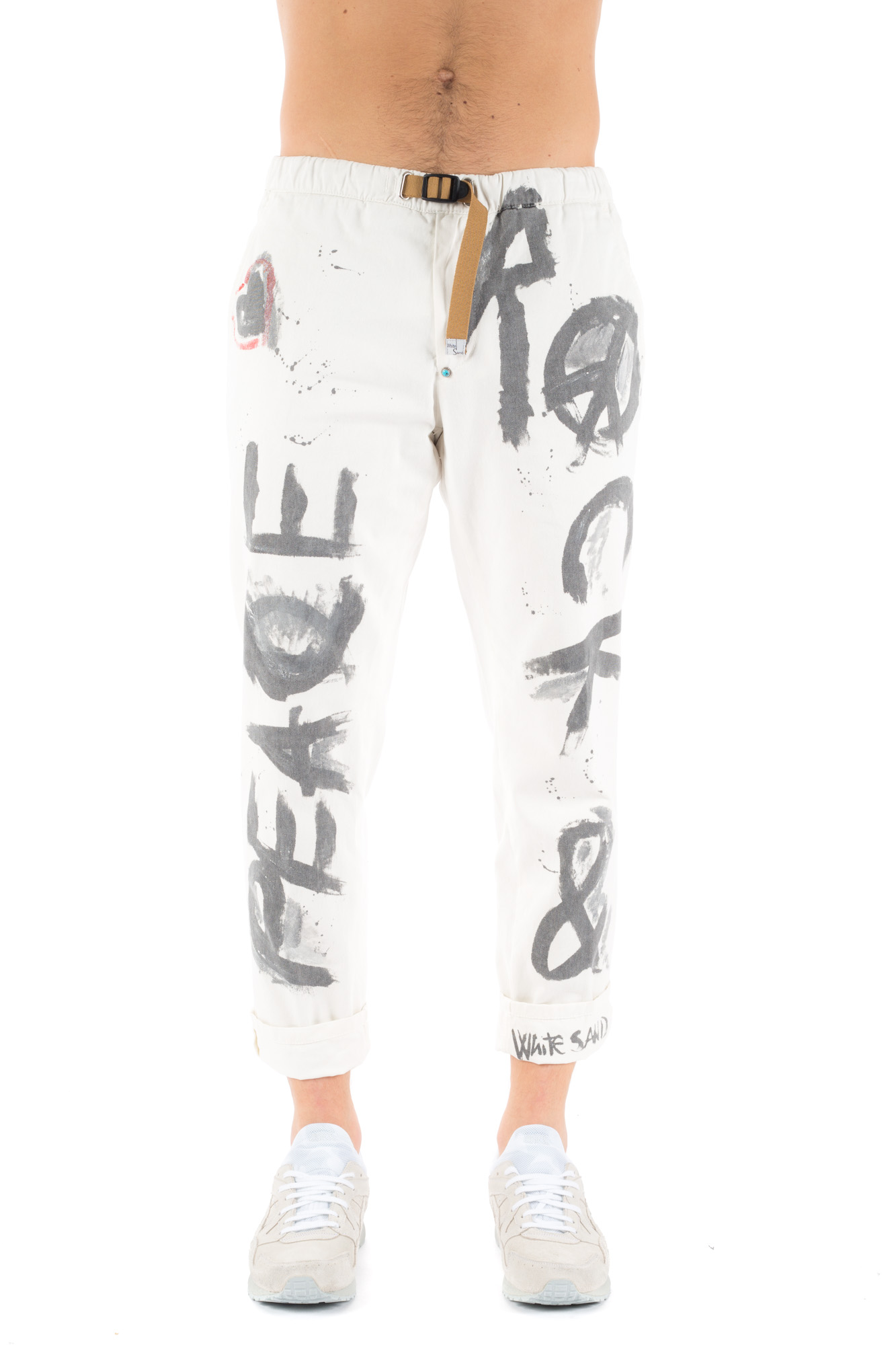 White Sand - Painted baggy trousers