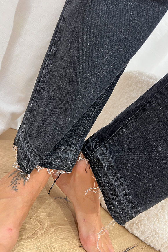 Vicolo - Jeans straight grigio con bottoni gioiello