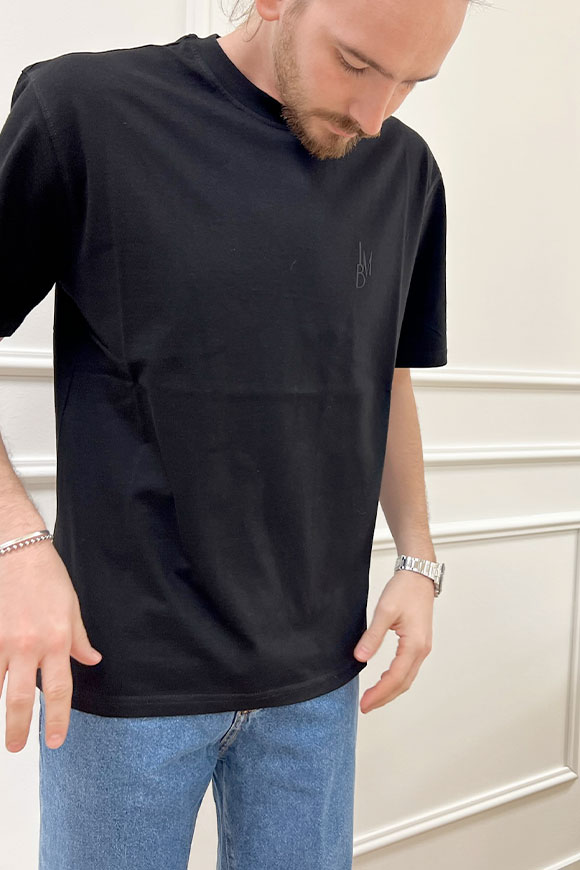 I'm Brian - T shirt nera oversize con logo in tono gommato