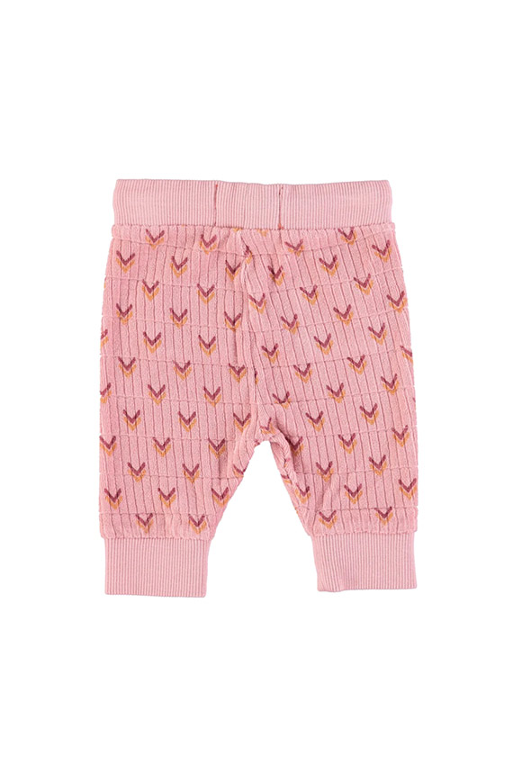 Piupiuchick - Pantaloni rosa frecce multicolor in spugna di cotone