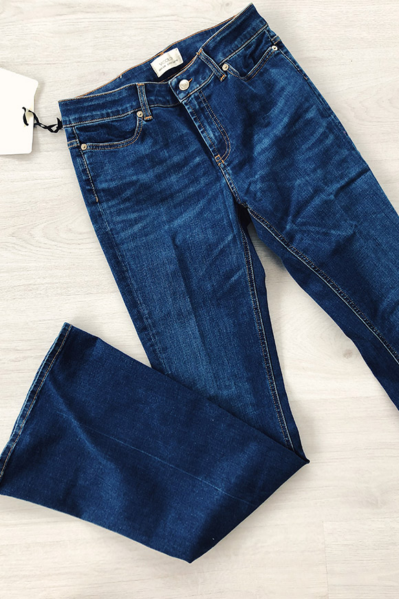 Vicolo - Jeans blu a zampa vita media