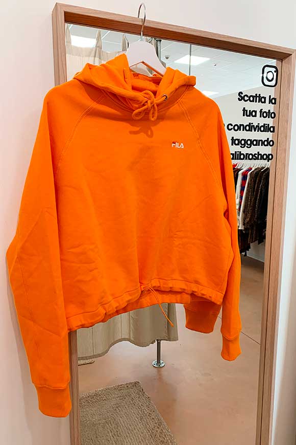 Fila - Orange hooded sweatshirt with logo